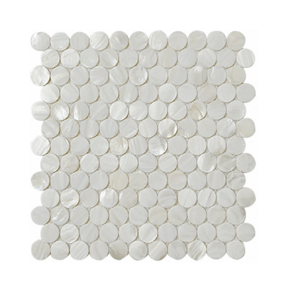 โมเสคเปลือกหอย TIMELESS TILES รุ่น PEARL SEASHELL MOSAIC 28.5 X 29.5 ซม. สีขาว IVORY WHITE ทรงกลม ผิวเงา_0